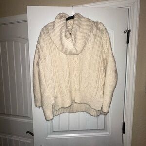 Jennifer Lopez Cream Cowl Neck Sweater